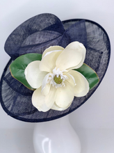 Load image into Gallery viewer, NAVY BLUE &amp; MAGNOLIA DERBY HAT