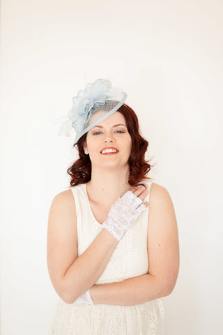 BABY BLUE "KENNI" FASCINATOR - The Hat Hive