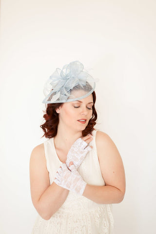 BABY BLUE "KENNI" FASCINATOR - The Hat Hive