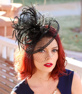 BLACK FASCINATOR - The Hat Hive