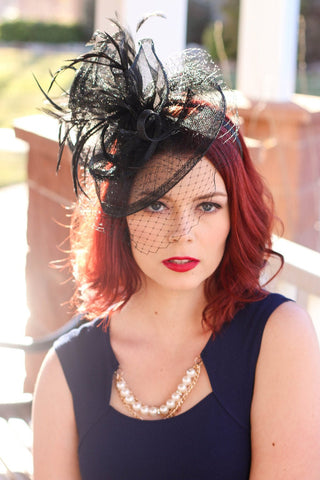 BLACK FASCINATOR - The Hat Hive