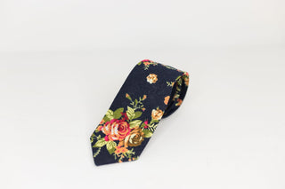 Black Floral Neck Tie - The Hat Hive
