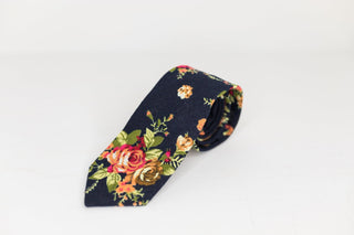 Black Floral Neck Tie - The Hat Hive