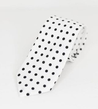 BLACK & WHITE POLKA DOT NECKTIE - The Hat Hive