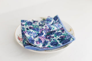 Blue and Purple Floral Bow Tie - The Hat Hive