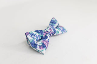 Blue and Purple Floral Bow Tie - The Hat Hive