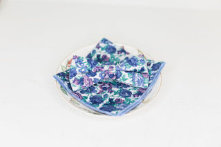 Blue and Purple Floral Bow Tie - The Hat Hive