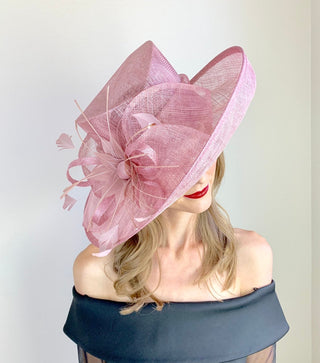 BLUSH PINK BLOOM DERBY HAT - The Hat Hive