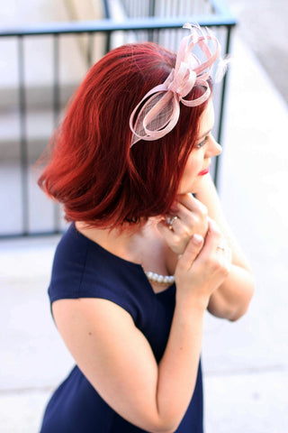 Blush Pink Fascinator 🐝Style: The Olive Rayne" 🐝 - The Hat Hive