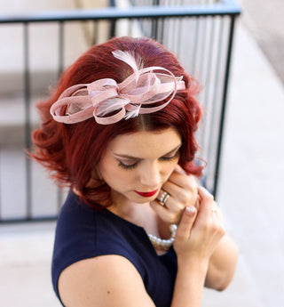 Blush Pink Fascinator 🐝Style: The Olive Rayne" 🐝 - The Hat Hive