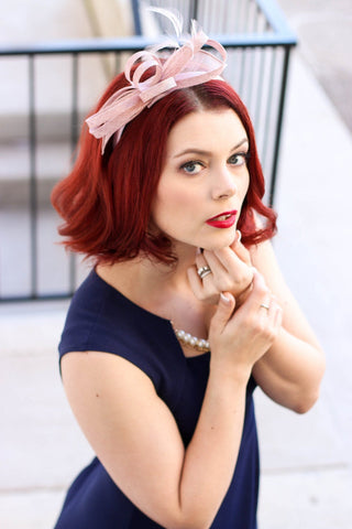 Blush Pink Fascinator 🐝Style: The Olive Rayne" 🐝 - The Hat Hive