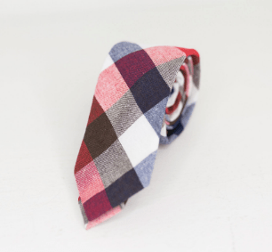 BROWN, RED & BLUE CHECKER TIE - The Hat Hive