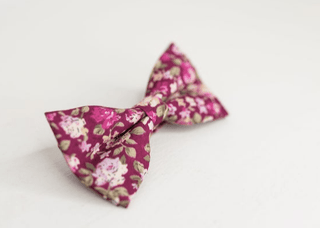 BURGUNDY FLORAL BOW TIE - The Hat Hive