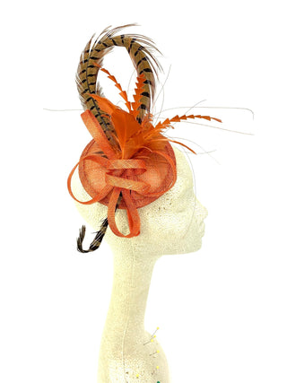 Burnt Orange Fascinator - The Hat Hive