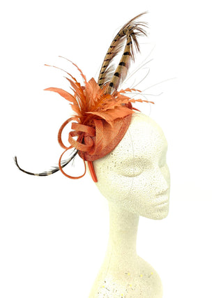 Burnt Orange Fascinator - The Hat Hive