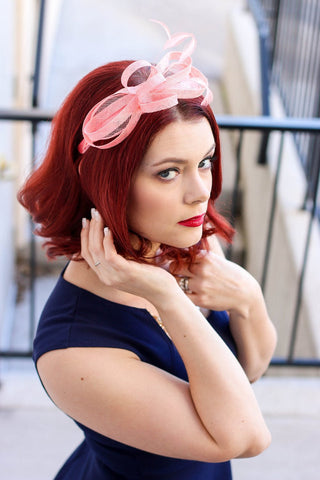 Coral Fascinator the Olive Rayne signature hat - The Hat Hive