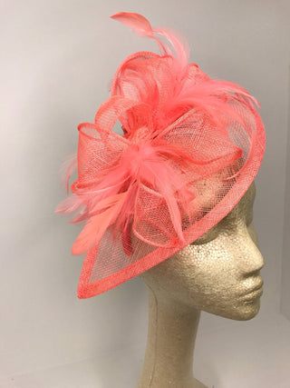 Coral Pink Fascinator " the Kenni" - The Hat Hive
