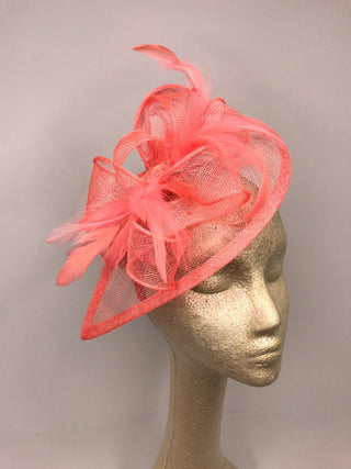 Coral Pink Fascinator " the Kenni" - The Hat Hive