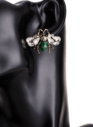 CRYSTAL RETRO BEE EARRINGS - The Hat Hive