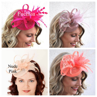 Fuchsia Pink Fascinator - Sinamay Fascinator - The Hat Hive
