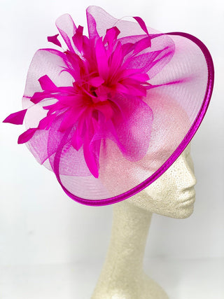 Fuchsia Pink Fascinator " The Celeste" - The Hat Hive