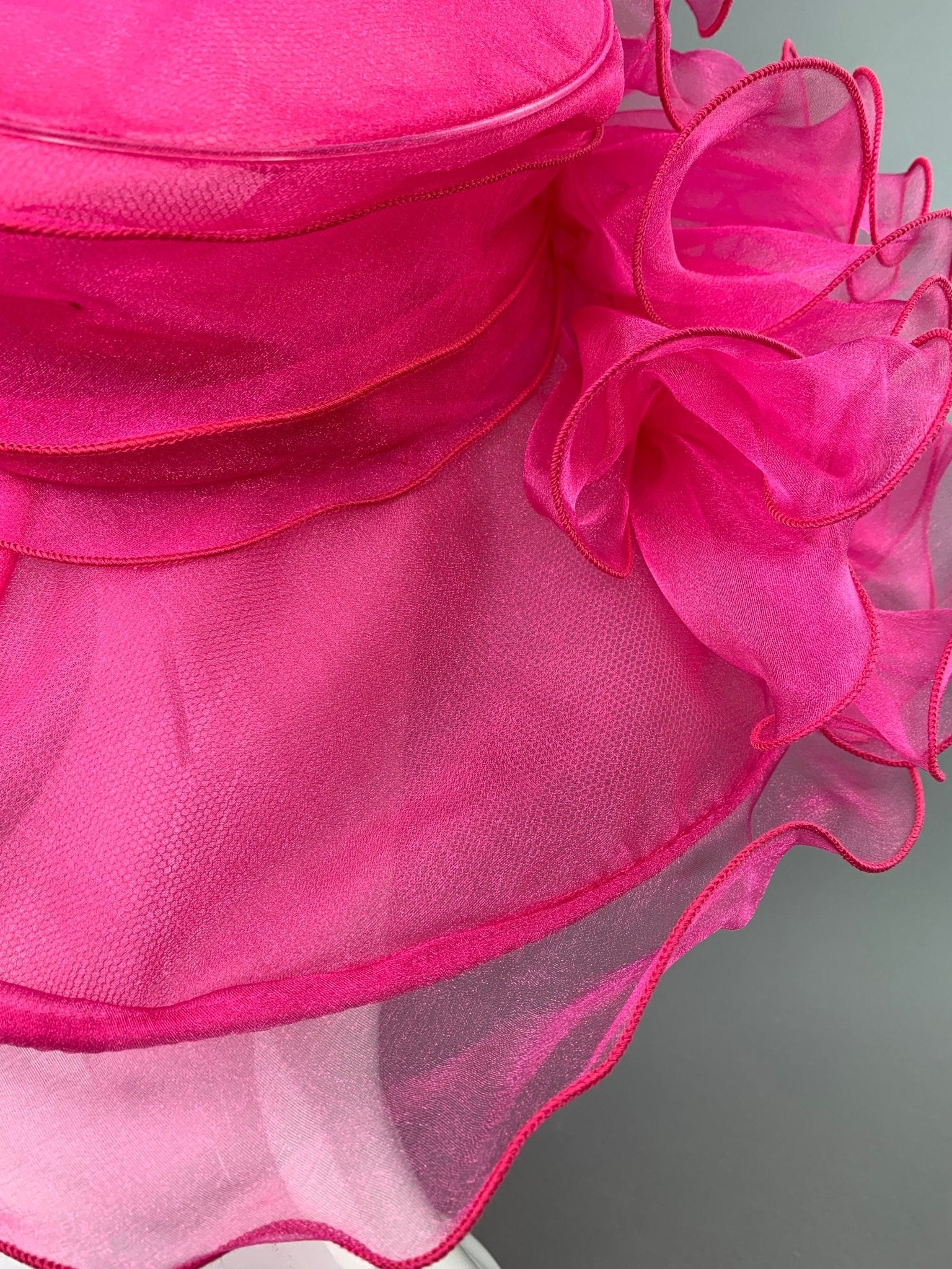 Fuchsia Pink Organza Ruffle Hat – The Hat Hive