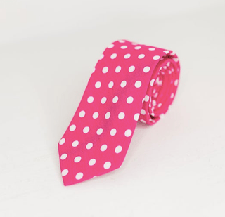 FUCHSIA PINK POLKA DOT NECK TIE - The Hat Hive