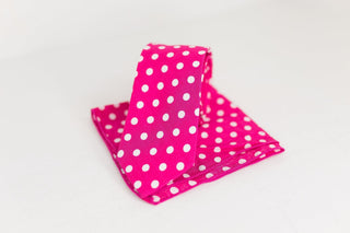 Fuchsia Pink Polka Dot Tie - The Hat Hive