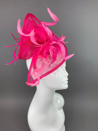 Fuschia and light pink Fascinator - The Hat Hive