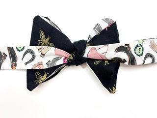 Gold Bee Derby Theme Mens Reversible Bow Tie - The Hat Hive