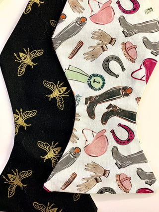 Gold Bee Derby Theme Mens Reversible Bow Tie - The Hat Hive