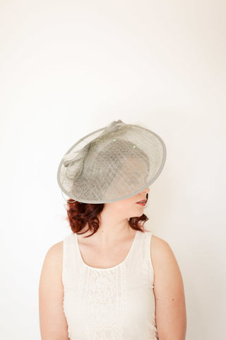 Gray Fascinator, Kentucky Derby Hat - The Hat Hive