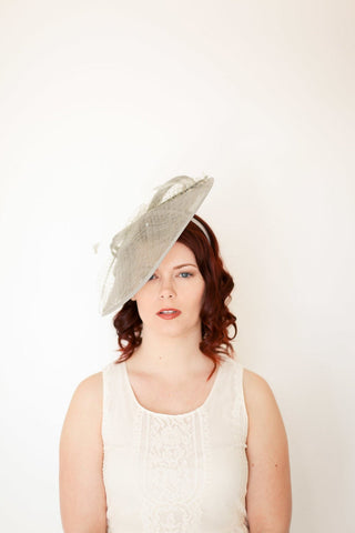 Gray Fascinator, Kentucky Derby Hat - The Hat Hive