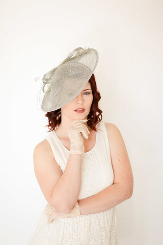 Gray Fascinator, Kentucky Derby Hat - The Hat Hive