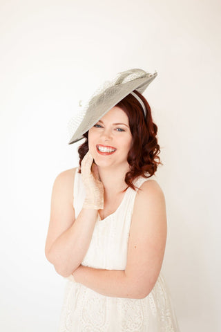 Gray Fascinator, Kentucky Derby Hat - The Hat Hive