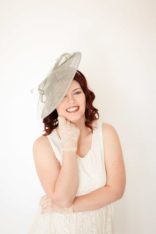 Gray Fascinator, Kentucky Derby Hat - The Hat Hive