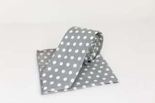 Gray Pink Polka Dot Tie - The Hat Hive