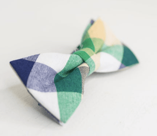 GREEN AND BLUE PLAID BOW TIE - The Hat Hive