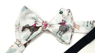 Horse Jockey Derby Theme Mens Reversible Bow Tie - The Hat Hive