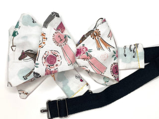 Horse Jockey Derby Theme Mens Reversible Bow Tie - The Hat Hive