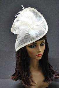 Ivory Fascinator, Womens Tea Party Hat, Hat with Veil, Church Hat, Derby Hat, Fancy Hat, Ivory Hat, Tea Party Hat, wedding hat, British Hat