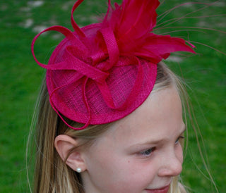 Girls Pink Fascinator, Tea Party Hat, Church Hat, Kentucky Derby Hat, Fancy Hat, Pink Hat, Tea Party Hat, wedding hat, British Hat