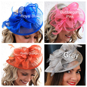 light Pink Fascinator, Tea Party Hat, Church Hat, Derby Hat, Fancy Hat, Pink Hat, Wedding Hat, British Hat, Coral Hat