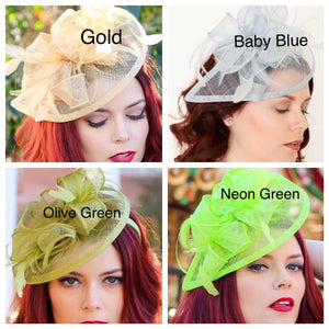 White Fascinator - Bridal Fascinator -  Women&#39;s Tea Party Hat, Church Hat, Derby Hat, Bridal Hat, White Hat, Tea Party Hat, wedding hat