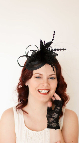 Black Fascinator, Womens Tea Party Hat, Church Hat, Derby Hat, Fancy Hat, Black Hat, Tea Party Hat,wedding hat