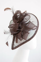 Load image into Gallery viewer, The Kenni Fascinator, Mocha Brown Fascinator, Womens Tea Party Hat, Church Hat, Derby Hat, Fancy Hat, British Hat, Royal Hat
