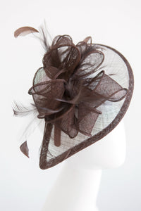 The Kenni Fascinator, Mocha Brown Fascinator, Womens Tea Party Hat, Church Hat, Derby Hat, Fancy Hat, British Hat, Royal Hat