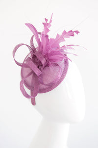 The Haleigh Lavender Purple Fascinator, Women&#39;s Tea Party Hat, Church Hat, Derby Hat, Fancy Hat, Purple Hat, Cocktail Hat, British Hat