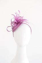 Load image into Gallery viewer, The Haleigh Lavender Purple Fascinator, Women&#39;s Tea Party Hat, Church Hat, Derby Hat, Fancy Hat, Purple Hat, Cocktail Hat, British Hat