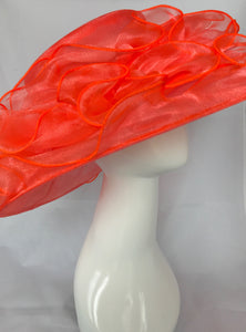 Coral Kentucky Derby Hat, Church hat, Tea Party Hat, Pink Hat, Formal Hat, Fashion Hat, Church Hat, Derby Hat